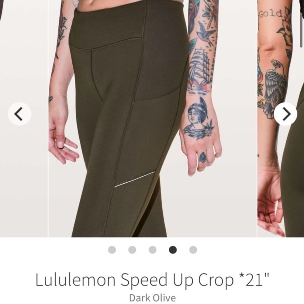 lululemon athletica Women's Dark Olive Speed Up Crop Pants